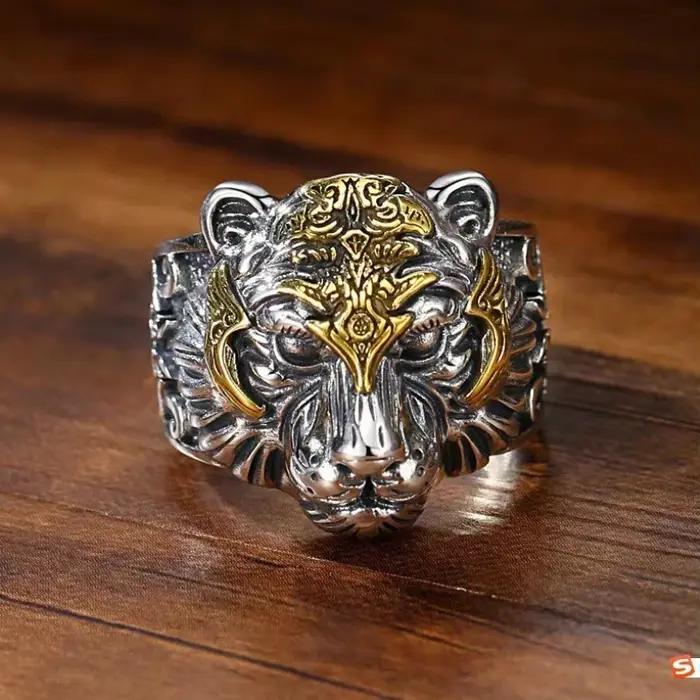 Nouvelle bague en argent sterling 925 motif tigre pour femme
