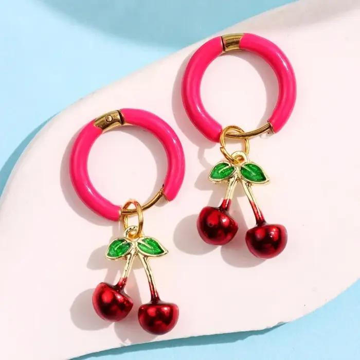 Boucles d'oreilles en émail en forme de piment