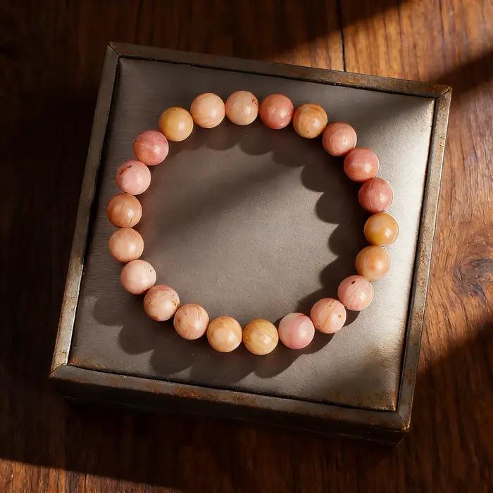 Bracelet en perles de rhodochrosite pierre naturelle bracelet reiki bijou de guérison cristal breloque vitalité cadeau pour femme occasions spéciales