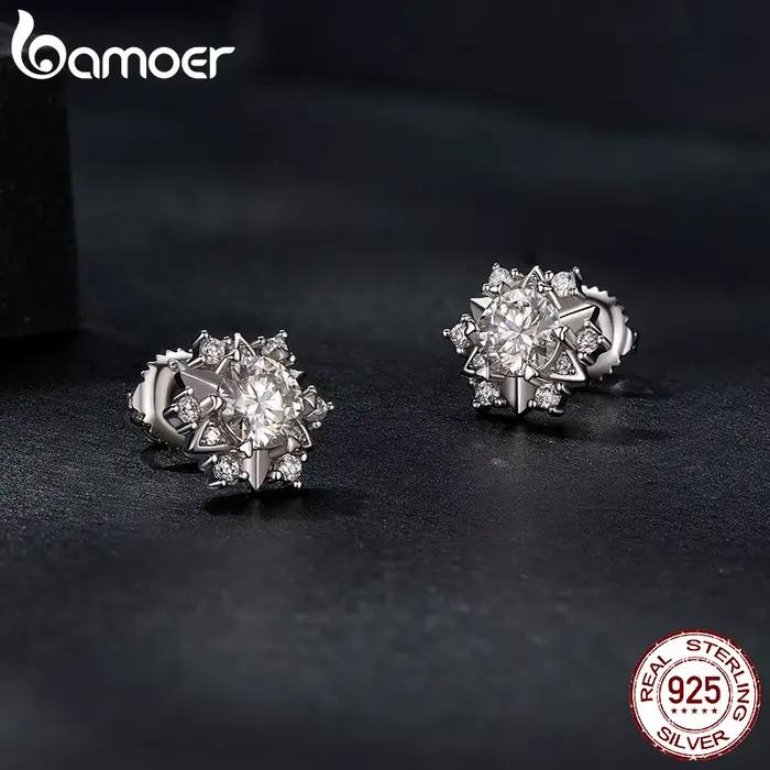 Bamoer – ensemble collier et boucles d'oreilles en Moissanite pour femmes