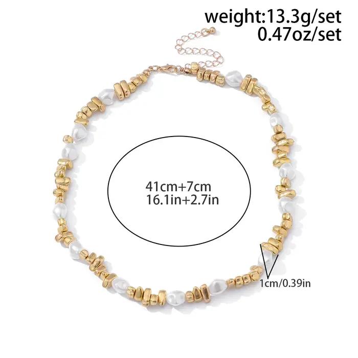 Collier ras du cou KunJoe élégant en imitation perle pour femmes