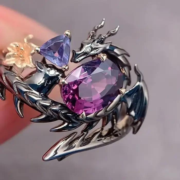 Jeu amour et espace profond Sylus Cosplay anneau réglable alliage bagues fleur Dragon décoration uni