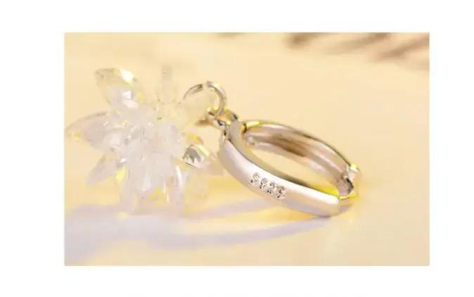 Boucles d'oreilles fleur de neige en argent 925 pour femmes