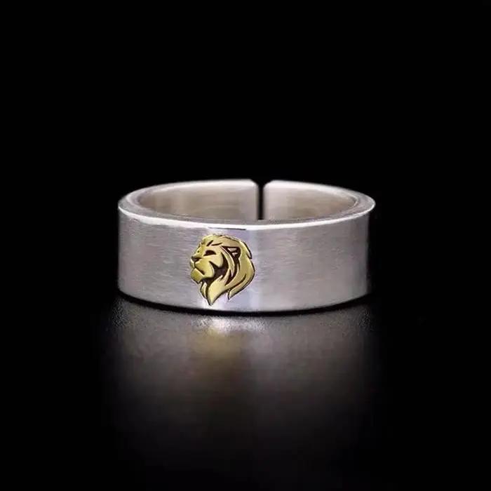 YIZIZAI-Bague punk pour hommes et femmes, anneau de tête de discussion, escales simples, document en