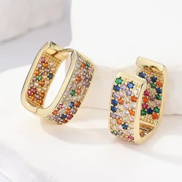 Boucles d'oreilles carrées de luxe pour femmes
