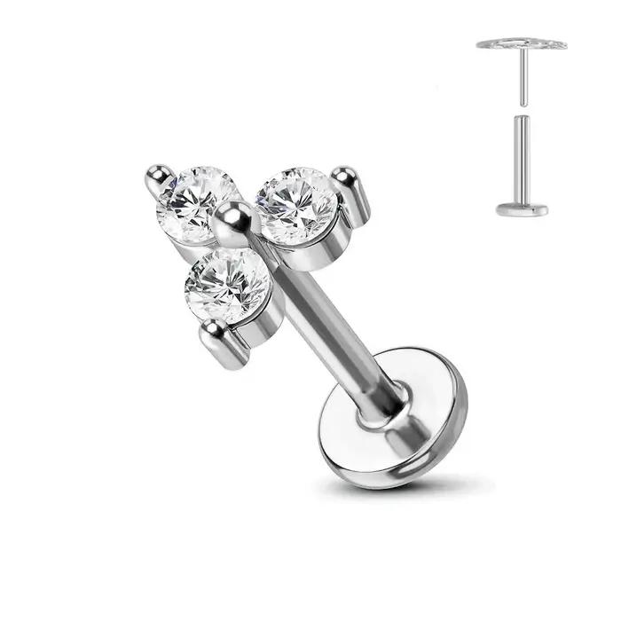 Boucles d'oreilles en titane et acier inoxydable avec motifs floraux et animaux de compagnie pour piercing et style élégant