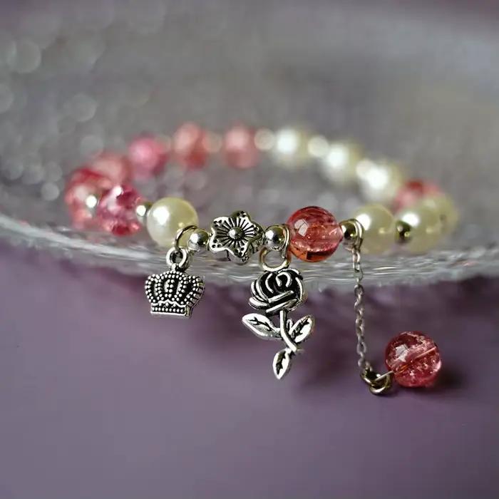 Bracelet en perles de cristal pop-corn, accessoires cadeaux, vente en gros, restauration d'anciennes manières, # YXS44