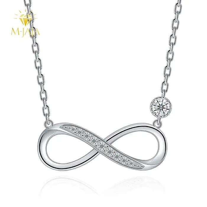 M-JAJA Moissanite collier Möbius boucle infinie pendentif