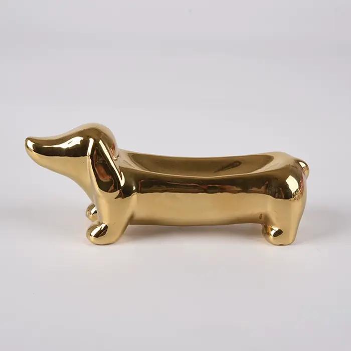 Plateau à bijoux en céramique pour chien mignon, porte-boucles d'oreilles scandinave délicates, porte-bagues pour bague, collier, bijoux et clés