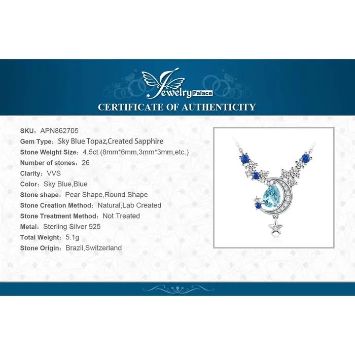 JewelpopPalace-Collier en argent regardé 925 avec pendentif pour femme
