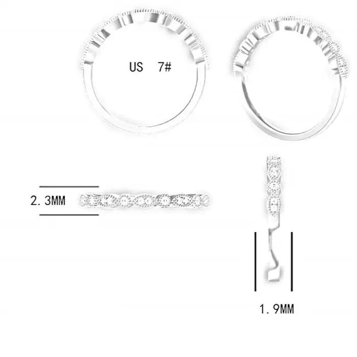 Bagues Géométriques en Argent Sterling 925 Serties de Zircon Blanc Élégantes Pour Femme Occasions Spéciales