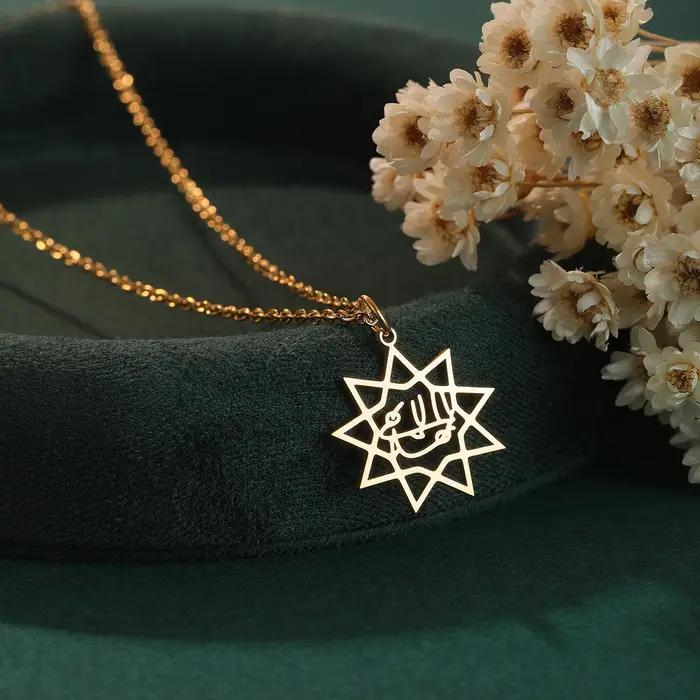Kinitial – collier étoile de bahaisme Bahai à neuf points