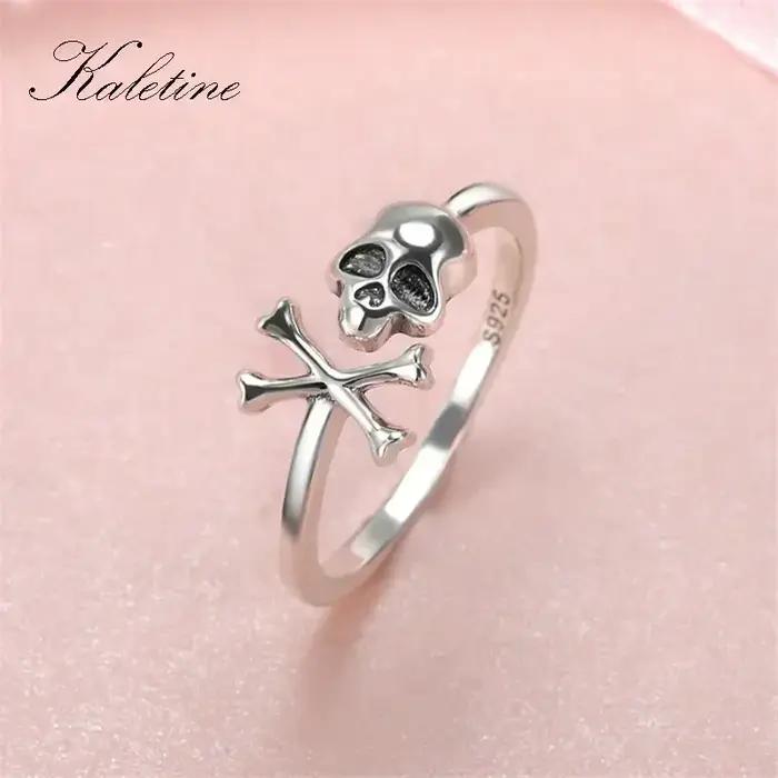 KALETINE – bague squelette gothique en argent Sterling 925 pour femmes