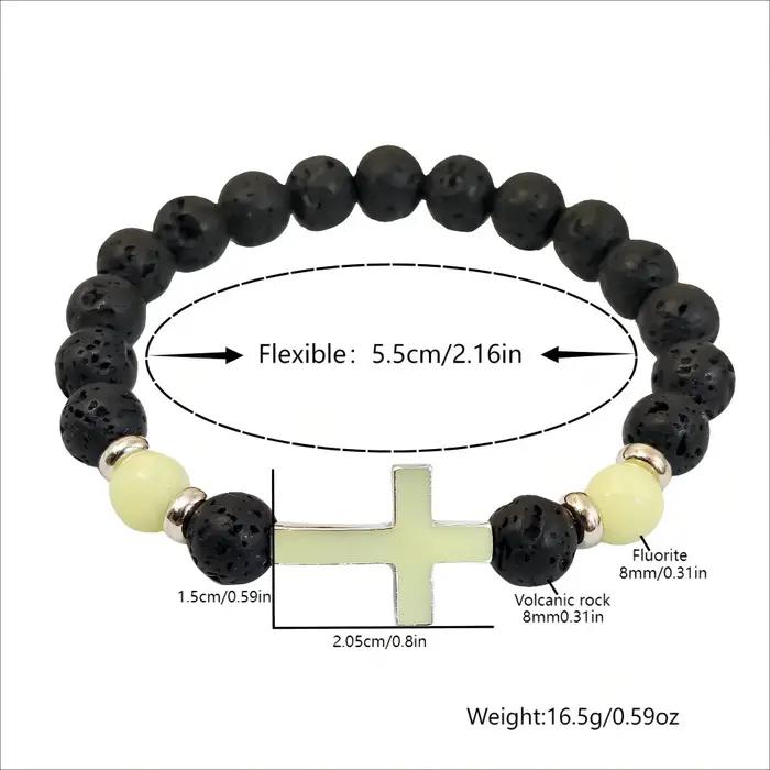 Bracelet vintage en pierre constante scintillant dans le noir avec breloque lumineuse multicolore pour homme et femme occasions spéciales