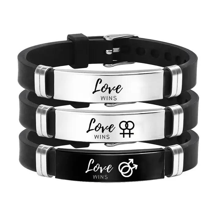 Bracelet plaqué argent pour lesbiennes et genci