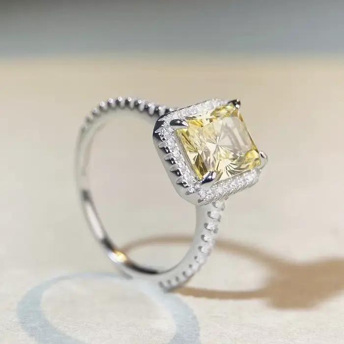 Bague de mariage en or blanc massif 18k pour femmes avec diamant de 3 carats pour engagement occasions spéciales et cadeaux romantiques
