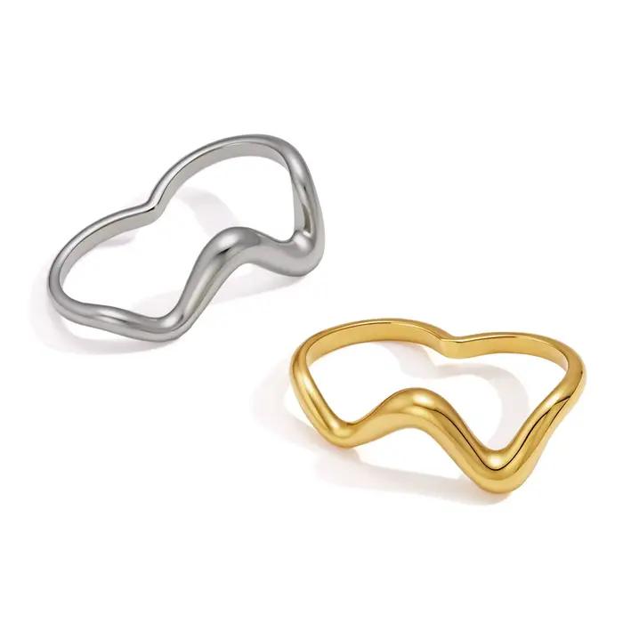 Bague double en acier inoxydable Ars pour femme