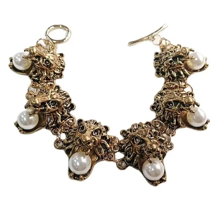 Bracelet de perles de Lion Vintage, bijoux pour femmes