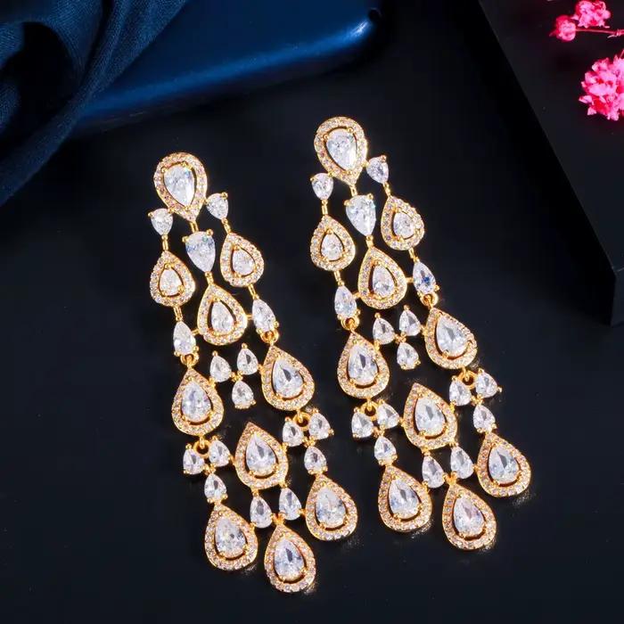 Boucles d'oreilles Vintage en or blanc 14K