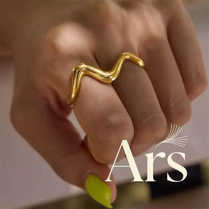 Bague double en acier inoxydable Ars pour femme