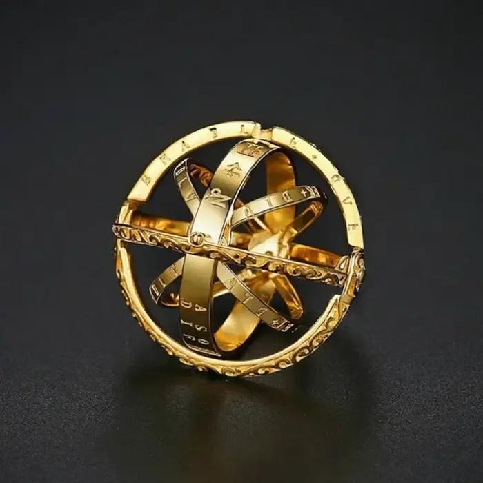 Bague Astronomique en Alliage de Zinc avec Design Géométrique Vintage pour Fête et Cadeaux Spéciaux Unisexes