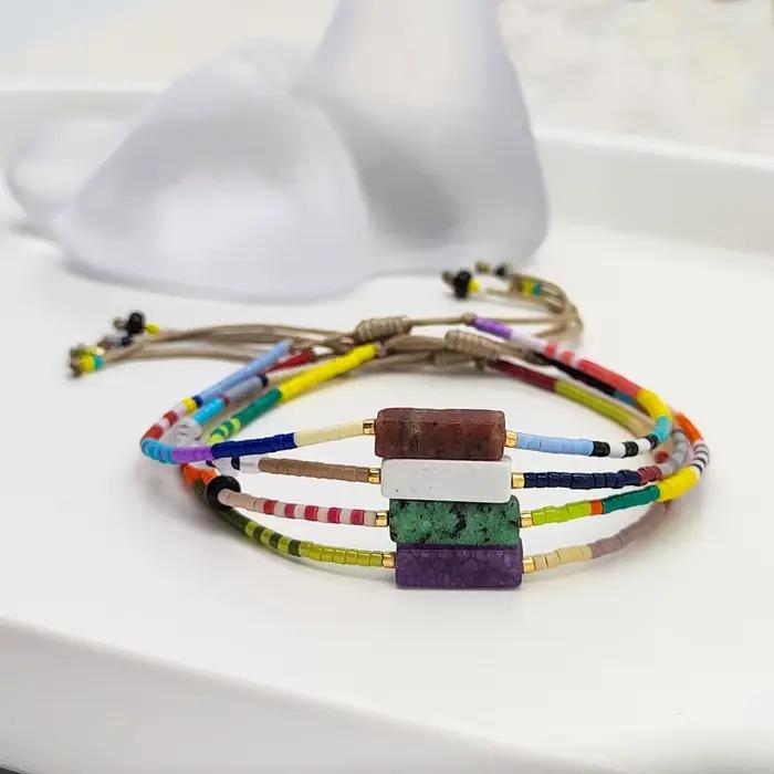 KKBEAD Miyuki Bracelet Boho minimaliste délicat perles de verre bijoux pierre bracelets porte-bonheur pour femmes hommes Vintage Pulseras Femme
