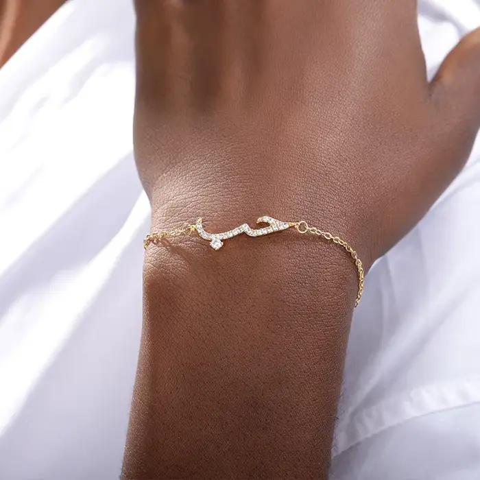 Bracelet d'amour arabe en zircone cubique pour femmes