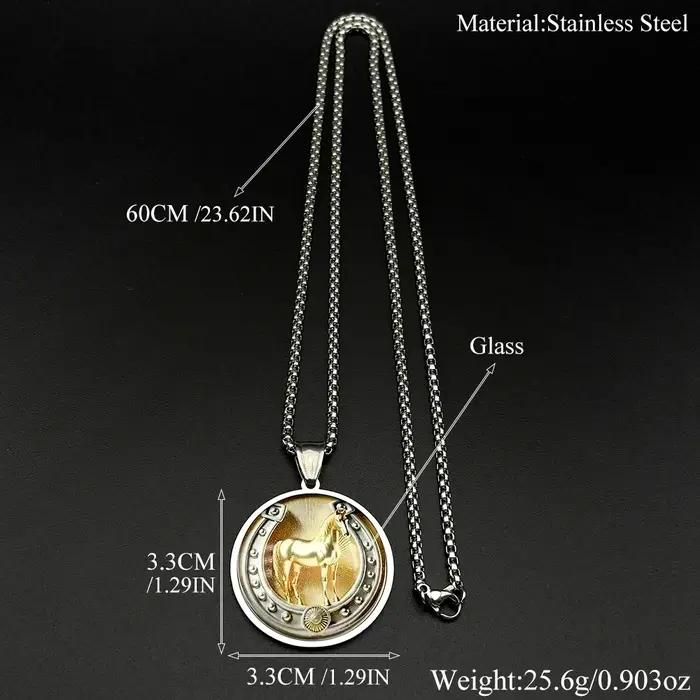 Collier fer à cheval en acier inoxydable pour femmes et hommes