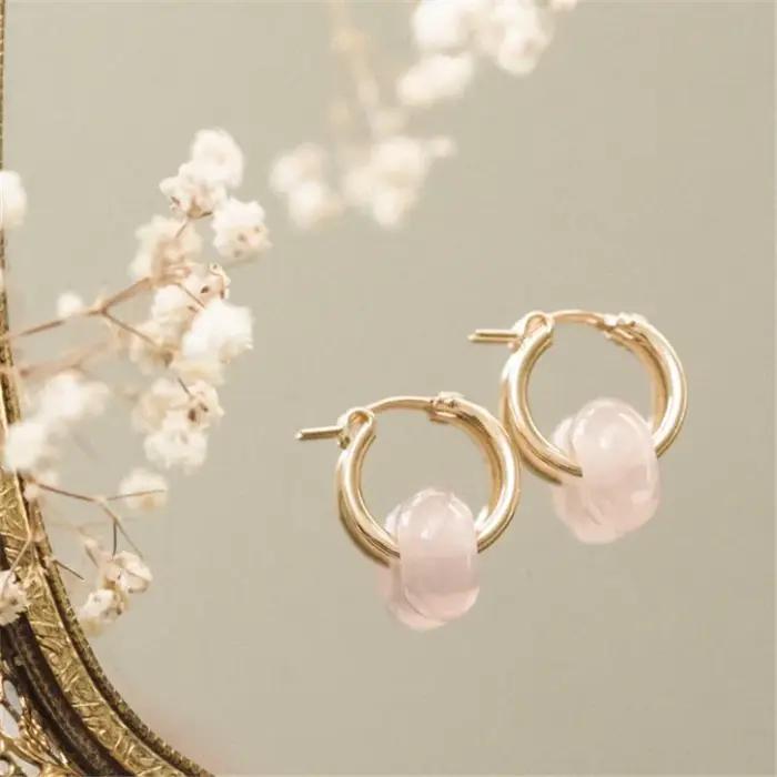Boucles d'oreilles créoles en pierres précieuses