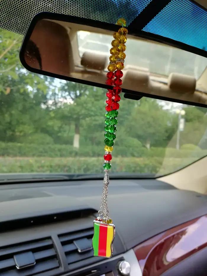 Collier kurde drapeau perles de prière Tasbih kurdistan écharpe voiture-maison-bureau suspendu Tesbih patchs kurds Nowruz