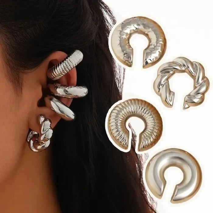Boucles d'oreilles en acrylique simples en forme de C