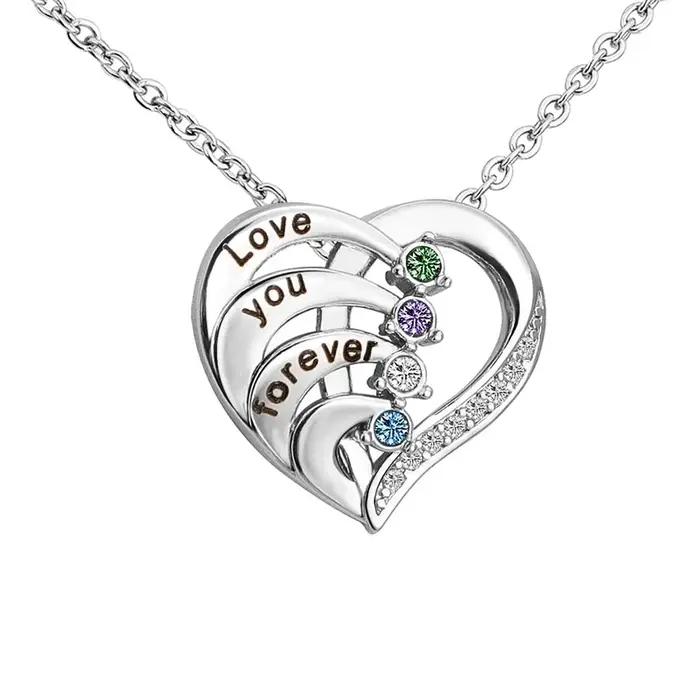 Collier de promesse personnalisé avec noms gravés et pierres de naissance, collier avec tracker de fitness pour homme et femme, cadeau d'anniversaire, bijou de style moderne pour occasions spéciales