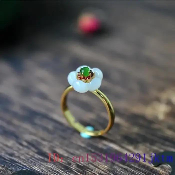 Bague en fleur de jade MC bijou de jade naturel réglable cadeau pour femme occassions spéciales traditionnelle alliance de mariage elegance et symbole de pureté