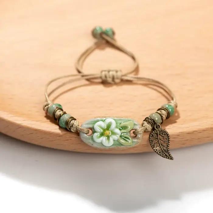 Bracelets porte-bonheur en céramique faits à la main, Bracelets enroulés pour femmes, bijoux et accessoires de mode, vente en gros # BY329