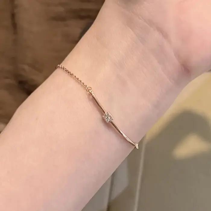 Bracelet ouvert carré en zircon ANENJERY pour femmes