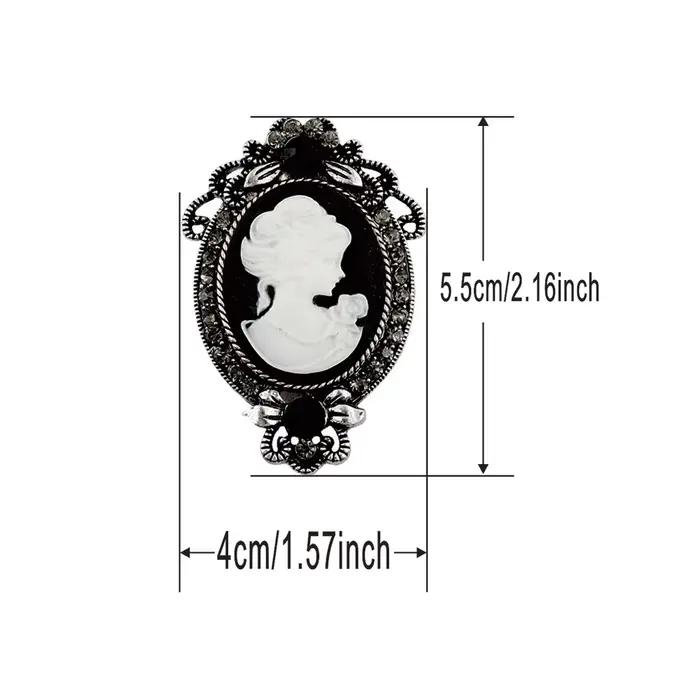 Broche Vintage Charmante en Résine avec Motif Tête de Reine de Beauté pour Occasions Spéciales et Tenues Chic FEMME