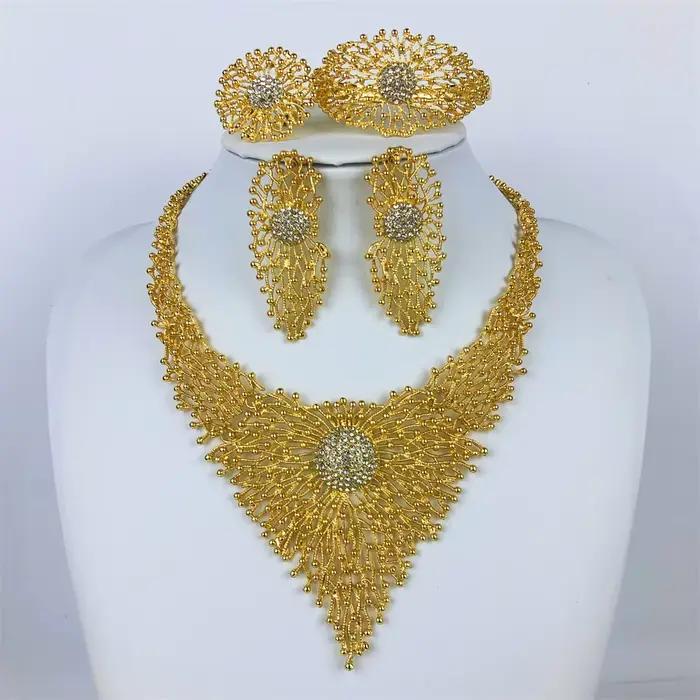Ensembles de bijoux plaqués or 18 carats pour femmes