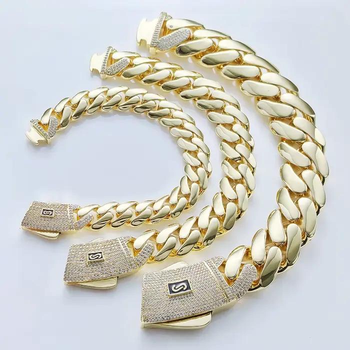 Collier chaîne cubaine Monaco 6/8/10/12/15/20mm