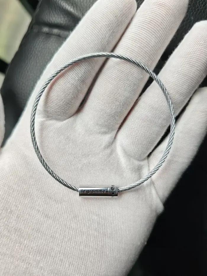Bracelet en corde couleur argent LE pour hommes et femmes