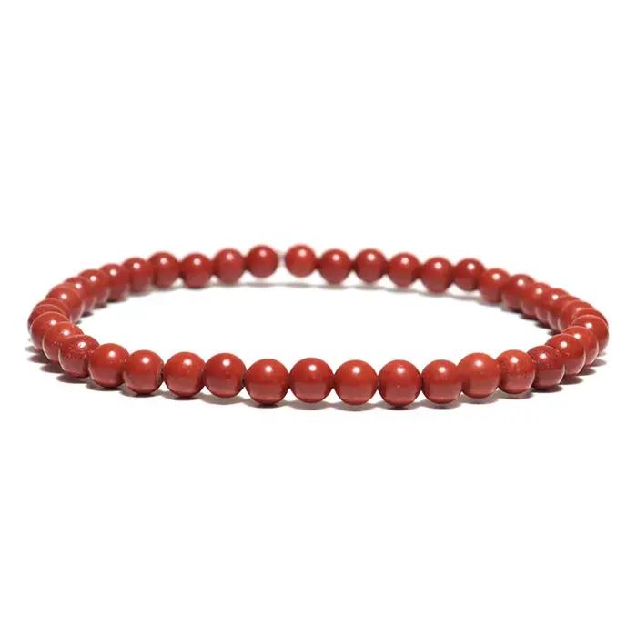 Bracelet en pierre de corail rouge naturelle véritable pour hommes et femmes longueur ajustée perles rondes yoga méditation bien-être