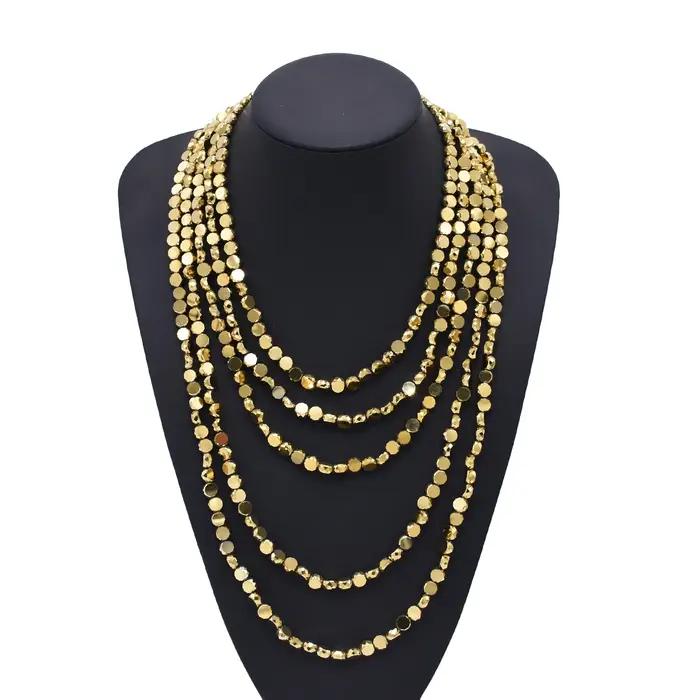 Collier multicouche de perles colorées pour femmes