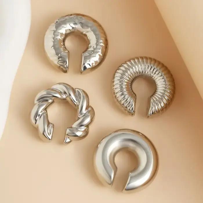 Boucles d'oreilles en acrylique simples en forme de C