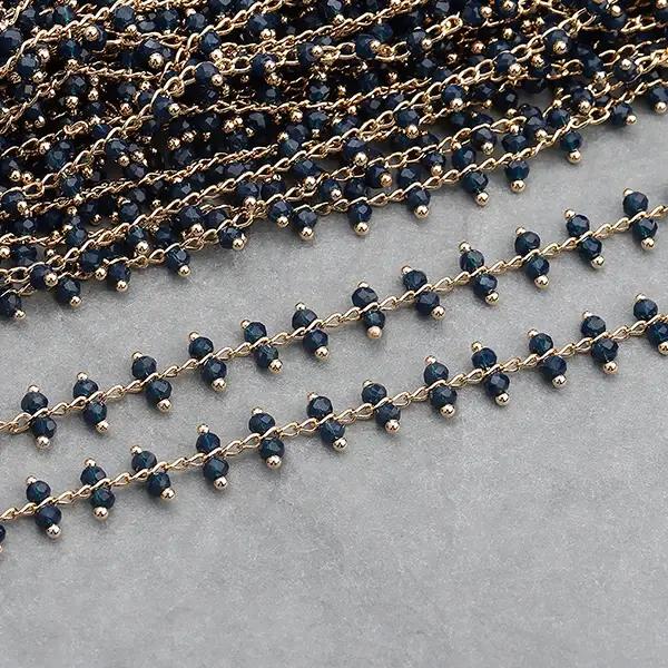 Chaîne de perles plaquée or 18 carats pour femmes bijoux personnalisables DIY artisanat création cadeau occasions spéciales