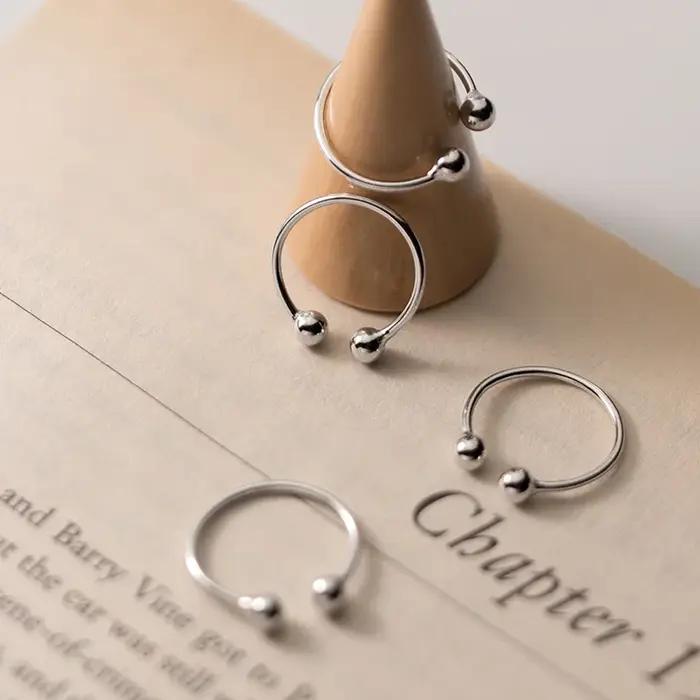 La Monada perle femmes bague 925 en argent Sterling bagues minimalistes