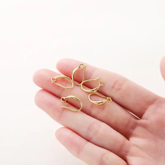 10 pièces/lot 14K 18K or véritable boucle d'oreille pendentif crochet oreille fil