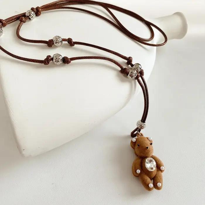 Colliers avec pendentif ours en peluche pour femmes