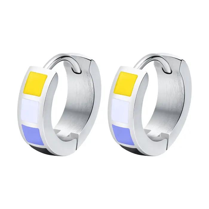 Boucle d'oreille Huggie arc-en-ciel LGBT pour Leibian Gay, piercing d'oreille articulé drapeau de la