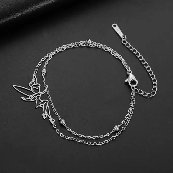 Bracelet de fée pixie en acier inoxydable avec motifs squelette pour filles et femmes occasions spéciales