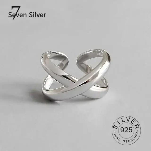Bague en argent sterling 925 sertie de zirconium blanc élégante à offrir pour femme occasions spéciales vintage croisée pour couples et accessoires de fête