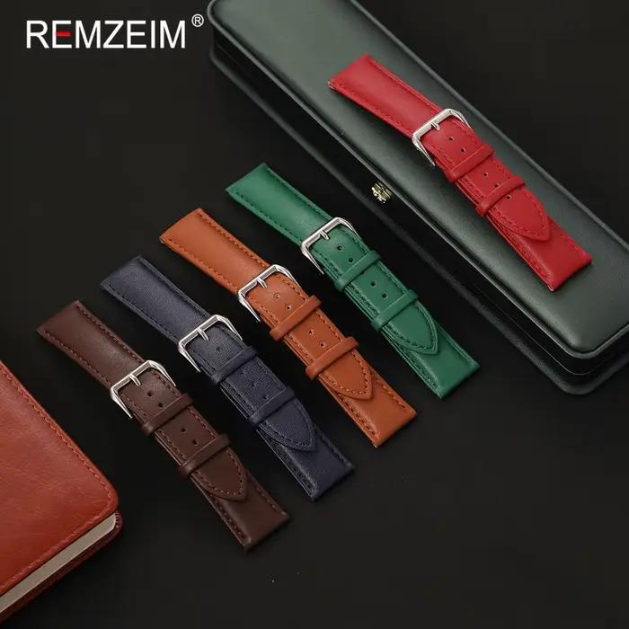 Bracelet de montre en cuir PU pour hommes et femmes, 18mm, 20mm, 22mm, confortable, décontracté, de remplacement